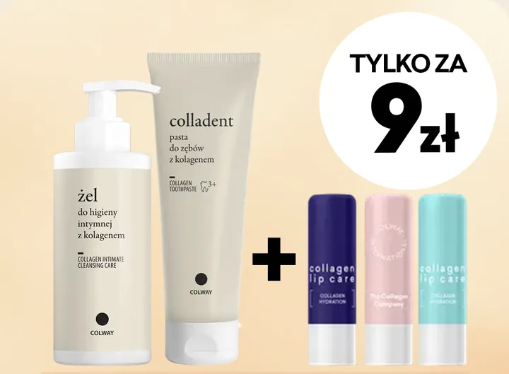 Zestaw Codzienna pielęgnacja: Żel do higieny intymnej z kolagenem, Pasta do zębów Colladent, Kolagenowa pielęgnacja ust