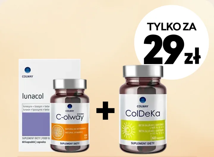 Zestaw Odporność plus: LunaCol, Witamina C-olway, ColDeKa