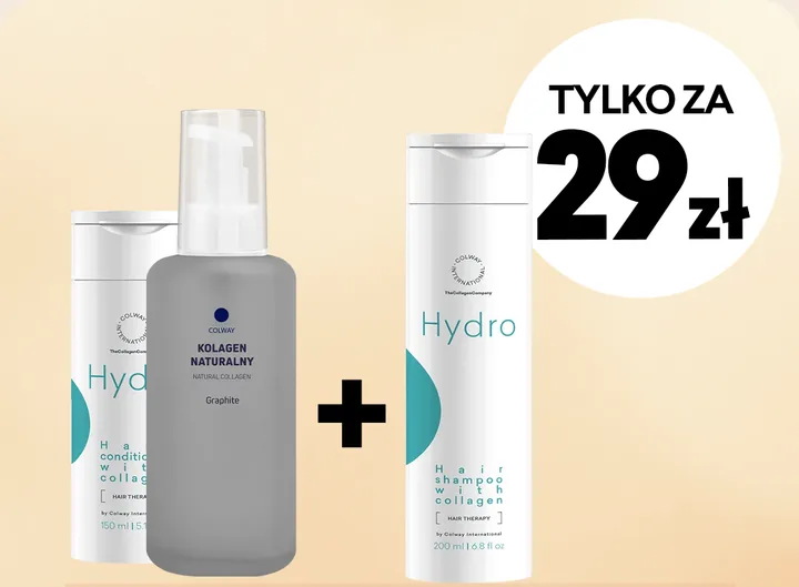 Zestaw Piękne włosy: Odżywka do włosów z kolagenem, Kolagen Naturalny Graphite 100 ml, Szampon do włosów z kolagenem